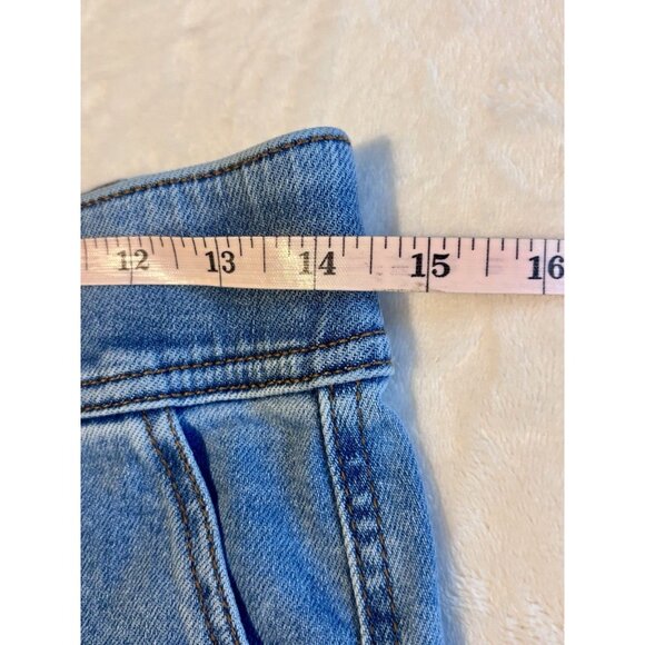 Farmers Market Wide Leg Jeans Womens 8 High Rise Stretch Denim Zip Button Blue - Picture 7 of 9